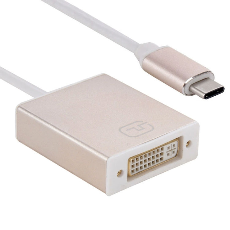 10cm USB-C / Type-C 3.1 to DVI 24+5 Adapter Cable, For MacBook 12 inch, Chromebook Pixel 2015, Nokia N1 Tablet PC(Gold) - Cable & Adapters by PMC Jewellery | Online Shopping South Africa | PMC Jewellery | Buy Now Pay Later Mobicred