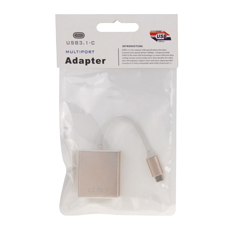 10cm USB-C / Type-C 3.1 to DVI 24+5 Adapter Cable, For MacBook 12 inch, Chromebook Pixel 2015, Nokia N1 Tablet PC(Gold) - Cable & Adapters by PMC Jewellery | Online Shopping South Africa | PMC Jewellery | Buy Now Pay Later Mobicred