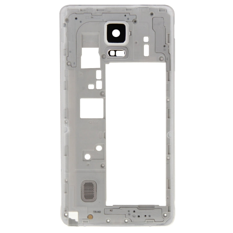 For Galaxy Note 4 / N910V Middle Frame Bezel Back Plate Housing Camera Lens Panel with Speaker Ringer Buzzer and Earphone Hole (White) - Frame Bezel Plate by PMC Jewellery | Online Shopping South Africa | PMC Jewellery | Buy Now Pay Later Mobicred