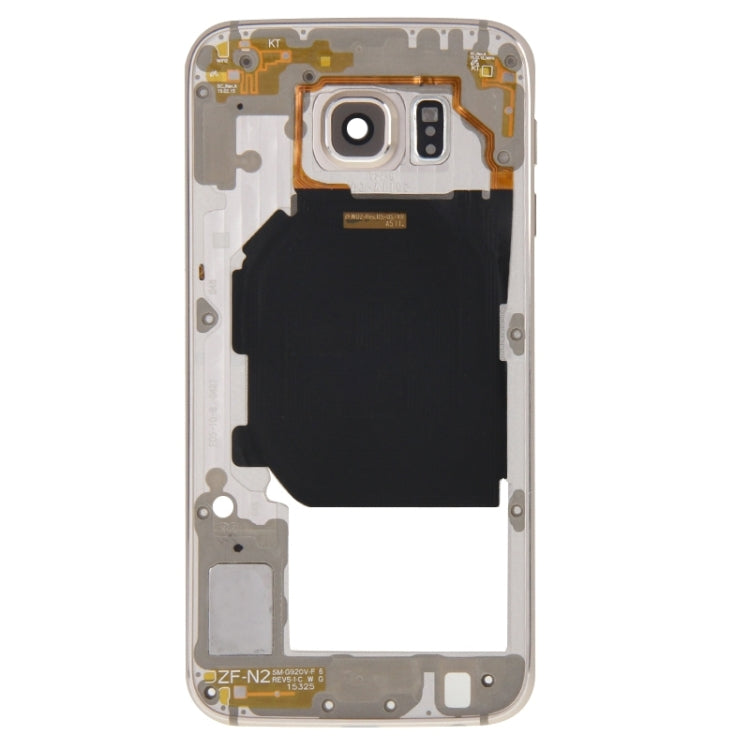 For Galaxy S6 / G920F Back Plate Housing Camera Lens Panel  with Side Keys and Speaker Ringer Buzzer (Gold) - Frame Bezel Plate by PMC Jewellery | Online Shopping South Africa | PMC Jewellery | Buy Now Pay Later Mobicred