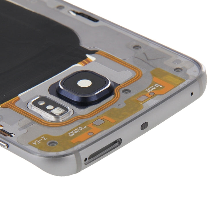 For Galaxy S6 Edge / G925 Back Plate Housing Camera Lens Panel  with Side Keys and Speaker Ringer Buzzer (Grey) - Frame Bezel Plate by PMC Jewellery | Online Shopping South Africa | PMC Jewellery | Buy Now Pay Later Mobicred