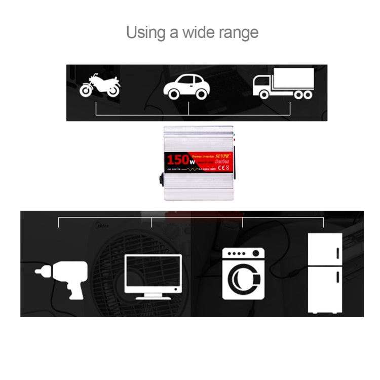 SUVPR DY-8102 150W DC 12V to AC 220V Car Power Inverter with 500mA USB Port & Universal Power Socket - Others by SUVPR | Online Shopping South Africa | PMC Jewellery | Buy Now Pay Later Mobicred