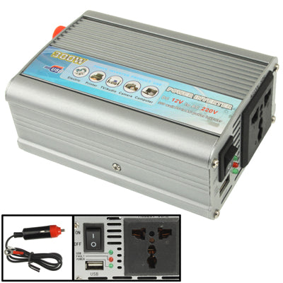 300W DC 12V to AC 220V Car Power Inverter with USB Port and Car Charger(Silver) - Others by PMC Jewellery | Online Shopping South Africa | PMC Jewellery | Buy Now Pay Later Mobicred