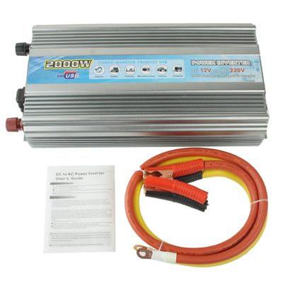 2000W DC 12V to AC 220V Car Power Inverter with USB Port & Booster Cable - Others by PMC TechLife | Online Shopping South Africa | PMC TechLife | Buy Now Pay Later Mobicred