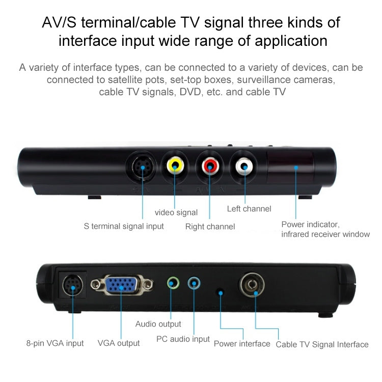 HD LCD TV-Box with Remote Control, TV (PAL-BG+PAL-DK)(Black) - Others by PMC TechLife | Online Shopping South Africa | PMC TechLife | Buy Now Pay Later Mobicred
