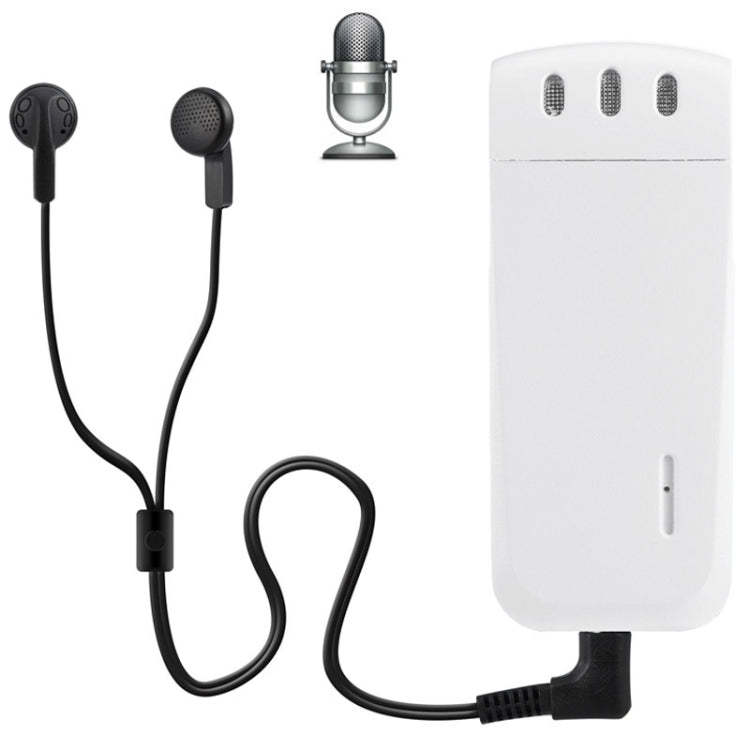 WR-16 Mini Professional 8GB Digital Voice Recorder with Belt Clip, Support WAV Recording Format(White) -  by PMC Jewellery | Online Shopping South Africa | PMC Jewellery | Buy Now Pay Later Mobicred