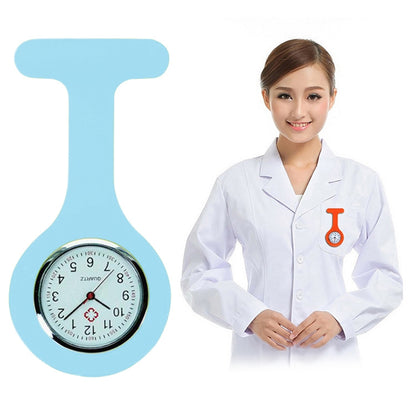 Portable Silicone Nurse Round Quartz Wristwatch Watch with Pin(Blue) - Necklace Watch Watches by PMC Jewellery | Online Shopping South Africa | PMC Jewellery | Buy Now Pay Later Mobicred