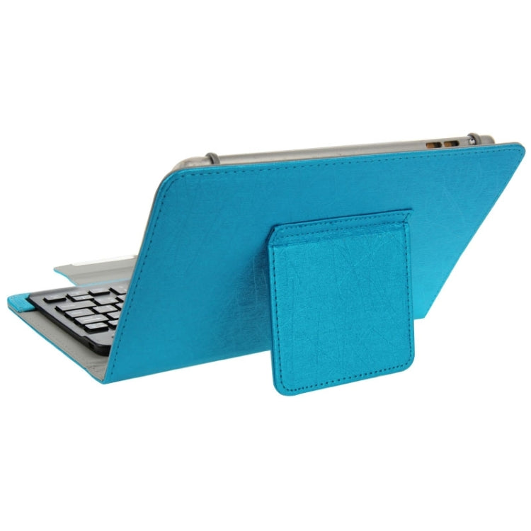 Universal Leather Tablet Case with Separable Bluetooth Keyboard and Holder for 7 inch Tablet PC(Blue) - Universal Keyboard by PMC Jewellery | Online Shopping South Africa | PMC Jewellery