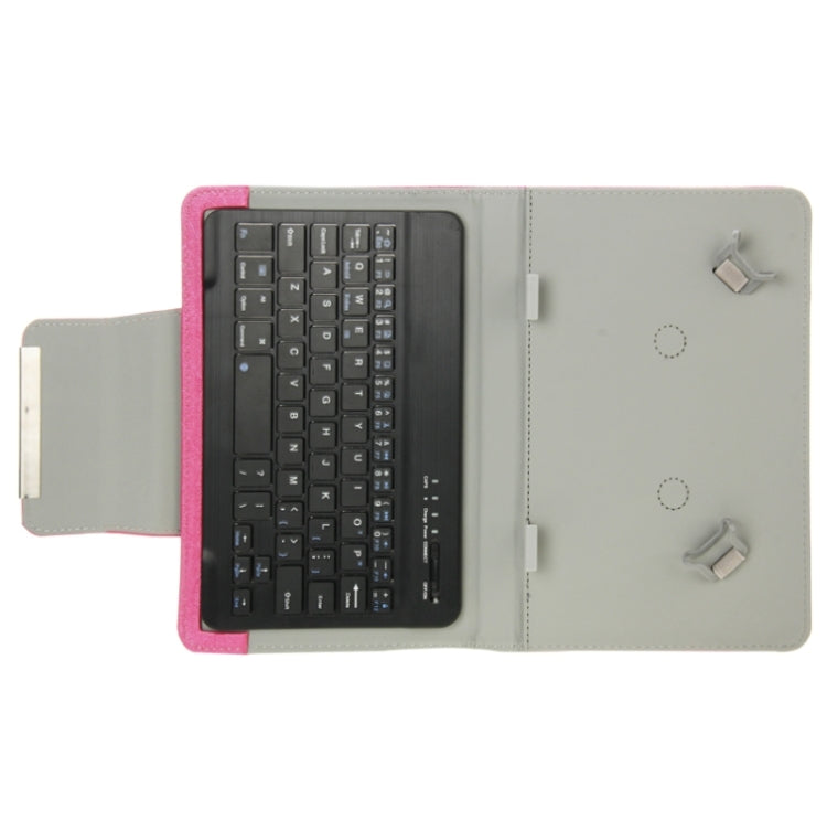 Universal Leather Tablet Case with Separable Bluetooth Keyboard and Holder for 7 inch Tablet PC(Magenta) - Universal Keyboard by PMC Jewellery | Online Shopping South Africa | PMC Jewellery