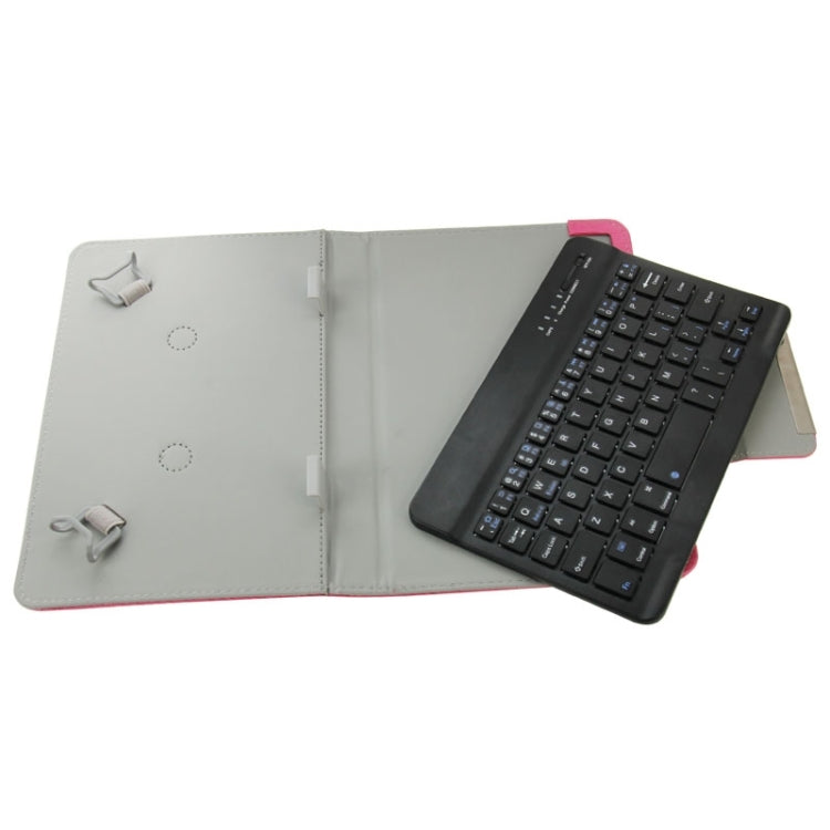 Universal Leather Tablet Case with Separable Bluetooth Keyboard and Holder for 7 inch Tablet PC(Magenta) - Universal Keyboard by PMC Jewellery | Online Shopping South Africa | PMC Jewellery