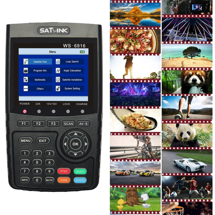 SATLINK WS6916 Digital Satellite Signal Finder Meter, 3.5 inch TFT LCD Screen, Support DVB-S / S2, MPEG-2 / MPEG-4(EU Plug) - Satellite Finder by PMC Jewellery | Online Shopping South Africa | PMC Jewellery | Buy Now Pay Later Mobicred