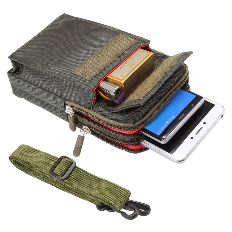 6.4 inch and Below Universal Polyester Men Vertical Style Case Shoulder Carrying Bag with Belt Hole & Climbing Buckle, For iPhone, Samsung, Sony, Huawei, Meizu, Lenovo, ASUS, Oneplus, Xiaomi, Cubot, Ulefone, Letv, DOOGEE, Vkworld, and other (Army Green) - More iPhone Cases by PMC TechLife | Online Shopping South Africa | PMC TechLife | Buy Now Pay Later Mobicred