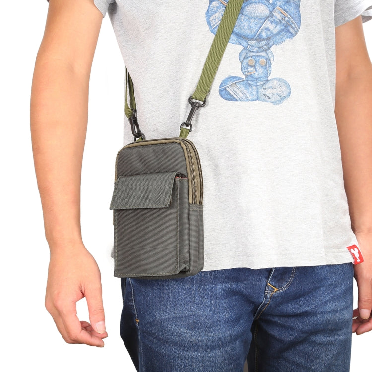 6.4 inch and Below Universal Polyester Men Vertical Style Case Shoulder Carrying Bag with Belt Hole & Climbing Buckle, For iPhone, Samsung, Sony, Huawei, Meizu, Lenovo, ASUS, Oneplus, Xiaomi, Cubot, Ulefone, Letv, DOOGEE, Vkworld, and other (Army Green) - More iPhone Cases by PMC TechLife | Online Shopping South Africa | PMC TechLife | Buy Now Pay Later Mobicred