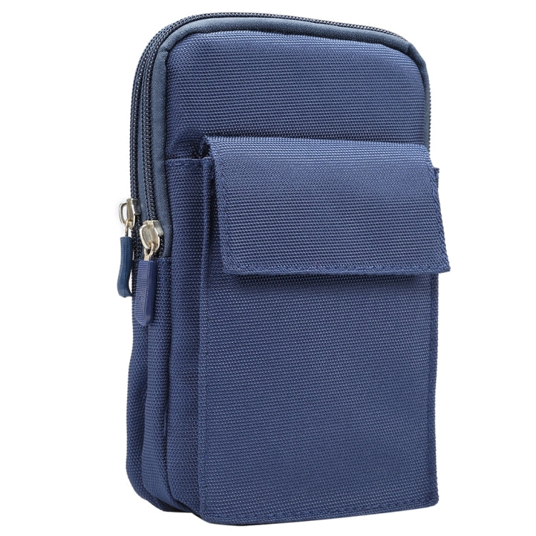 6.4 inch and Below Universal Polyester Men Vertical Style Case Shoulder Carrying Bag with Belt Hole & Climbing Buckle, For iPhone, Samsung, Sony, Huawei, Meizu, Lenovo, ASUS, Oneplus, Xiaomi, Cubot, Ulefone, Letv, DOOGEE, Vkworld, and other (Dark Blue) - More iPhone Cases by PMC Jewellery | Online Shopping South Africa | PMC Jewellery | Buy Now Pay Later Mobicred