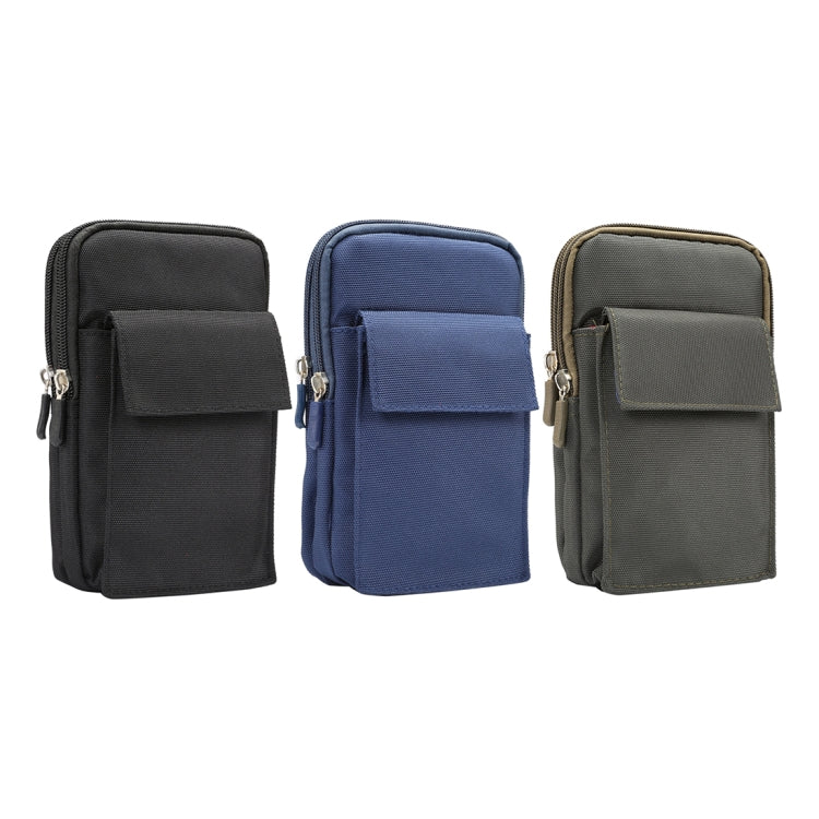 6.4 inch and Below Universal Polyester Men Vertical Style Case Shoulder Carrying Bag with Belt Hole & Climbing Buckle, For iPhone, Samsung, Sony, Huawei, Meizu, Lenovo, ASUS, Oneplus, Xiaomi, Cubot, Ulefone, Letv, DOOGEE, Vkworld, and other (Dark Blue) - More iPhone Cases by PMC Jewellery | Online Shopping South Africa | PMC Jewellery | Buy Now Pay Later Mobicred