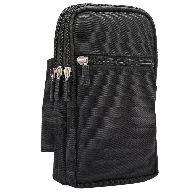 7 inch and Below Universal Polyester Men Vertical Style Case Waist Bag with Belt Hole & Climbing Buckle, For iPhone, Samsung, Sony, Huawei, Meizu, Lenovo, ASUS, Oneplus, Xiaomi, Cubot, Ulefone, Letv, DOOGEE, Vkworld, and other (Black) - More iPhone Cases by PMC TechLife | Online Shopping South Africa | PMC TechLife | Buy Now Pay Later Mobicred