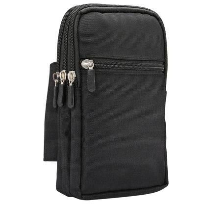 7 inch and Below Universal Polyester Men Vertical Style Case Waist Bag with Belt Hole & Climbing Buckle, For iPhone, Samsung, Sony, Huawei, Meizu, Lenovo, ASUS, Oneplus, Xiaomi, Cubot, Ulefone, Letv, DOOGEE, Vkworld, and other (Black) - More iPhone Cases by PMC Jewellery | Online Shopping South Africa | PMC Jewellery | Buy Now Pay Later Mobicred