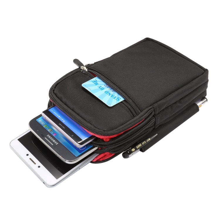 7 inch and Below Universal Polyester Men Vertical Style Case Waist Bag with Belt Hole & Climbing Buckle, For iPhone, Samsung, Sony, Huawei, Meizu, Lenovo, ASUS, Oneplus, Xiaomi, Cubot, Ulefone, Letv, DOOGEE, Vkworld, and other (Black) - More iPhone Cases by PMC TechLife | Online Shopping South Africa | PMC TechLife | Buy Now Pay Later Mobicred