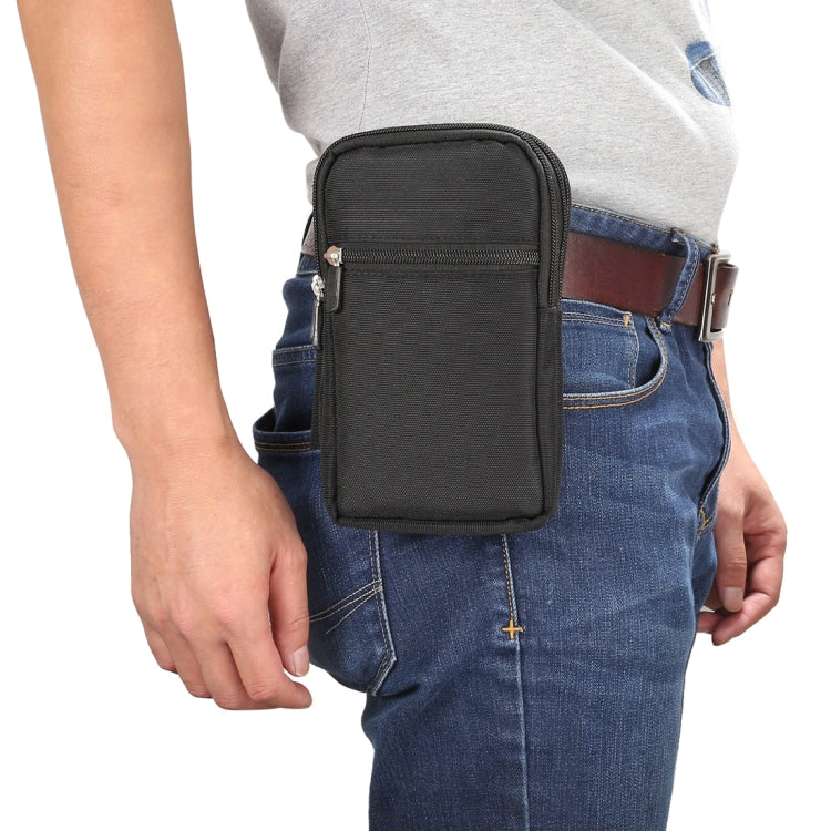 7 inch and Below Universal Polyester Men Vertical Style Case Waist Bag with Belt Hole & Climbing Buckle, For iPhone, Samsung, Sony, Huawei, Meizu, Lenovo, ASUS, Oneplus, Xiaomi, Cubot, Ulefone, Letv, DOOGEE, Vkworld, and other (Black) - More iPhone Cases by PMC TechLife | Online Shopping South Africa | PMC TechLife | Buy Now Pay Later Mobicred