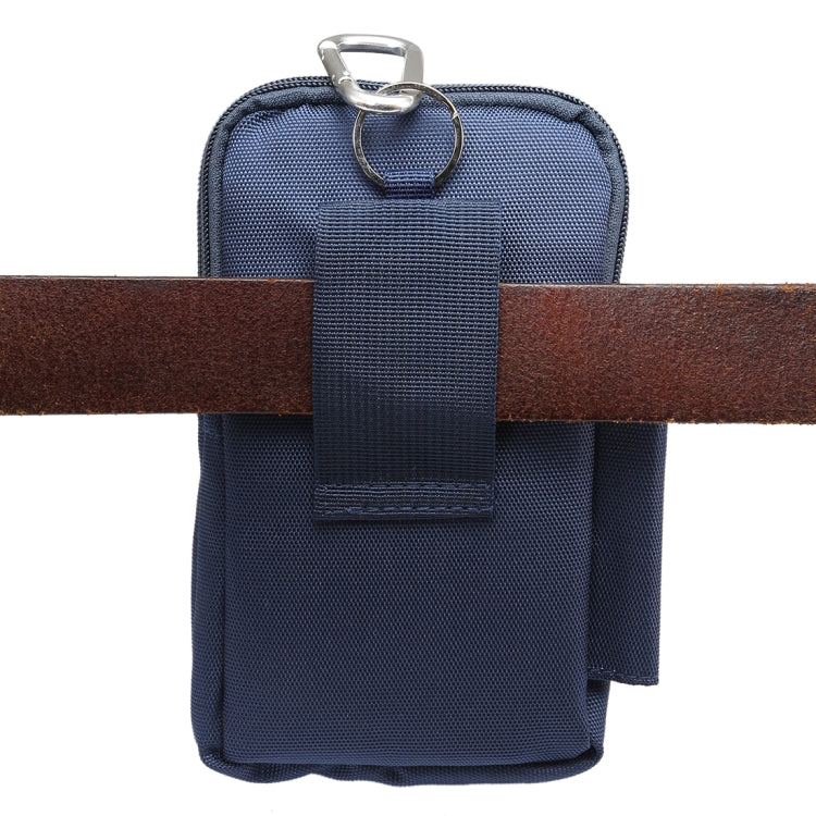 7 inch and Below Universal Polyester Men Vertical Style Case Waist Bag with Belt Hole & Climbing Buckle, For iPhone, Samsung, Sony, Huawei, Meizu, Lenovo, ASUS, Oneplus, Xiaomi, Cubot, Ulefone, Letv, DOOGEE, Vkworld, and other (Dark Blue) - More iPhone Cases by PMC Jewellery | Online Shopping South Africa | PMC Jewellery | Buy Now Pay Later Mobicred