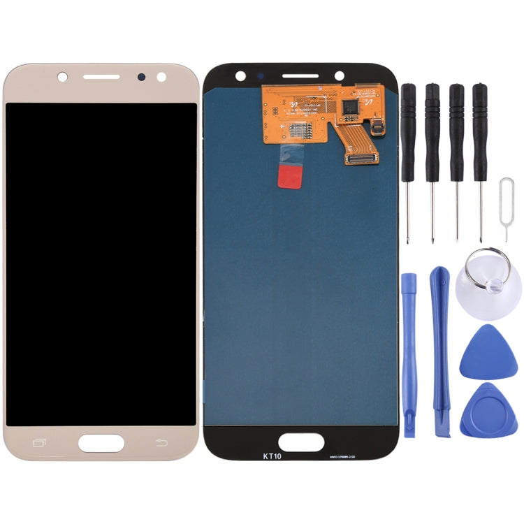 Original Super AMOLED LCD Screen for Galaxy J5 (2017)/J5 Pro 2017, J530F/DS, J530Y/DS with Digitizer Full Assembly (Gold) - free shipping - PMc TechLife - Order now!