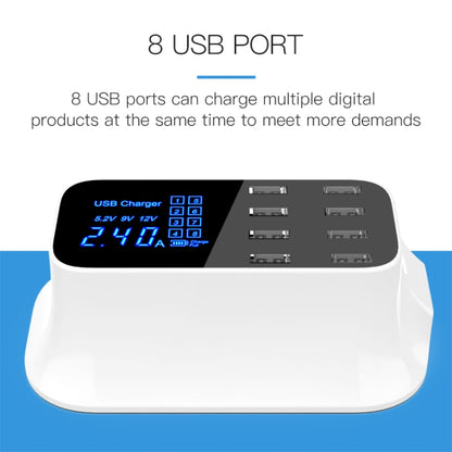 YC-CDA19A 8-port USB Multi-function 40W Intelligent Digital Display Fast Charging Dock, US Plug - Multifunction Charger by PMC Jewellery | Online Shopping South Africa | PMC Jewellery | Buy Now Pay Later Mobicred