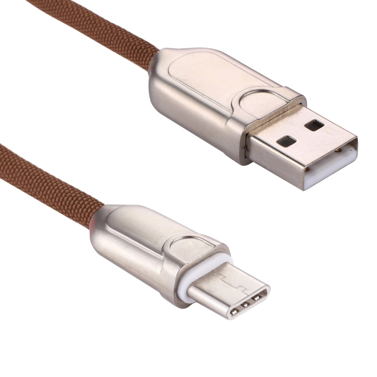 1m 2A USB-C / Type-C to USB 2.0 Data Sync Quick Charger Cable(Brown) - USB-C & Type-C Cable by PMC Jewellery | Online Shopping South Africa | PMC Jewellery | Buy Now Pay Later Mobicred