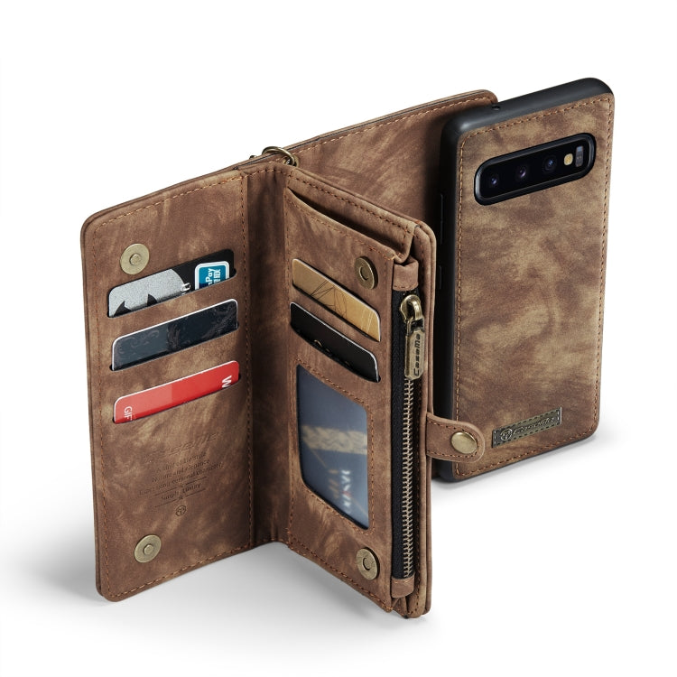 For Samsung Galaxy S10 CaseMe-008 Detachable Multifunctional Flip Leather Phone Case(Brown) - Galaxy Phone Cases by CaseMe | Online Shopping South Africa | PMC Jewellery | Buy Now Pay Later Mobicred