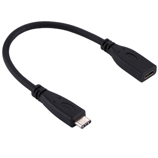 20cm USB-C / Type-C 3.1 Male to USB-C / Type-C Female Connector Adapter Cable(Black) - USB-C & Type-C Cable by PMC Jewellery | Online Shopping South Africa | PMC Jewellery | Buy Now Pay Later Mobicred