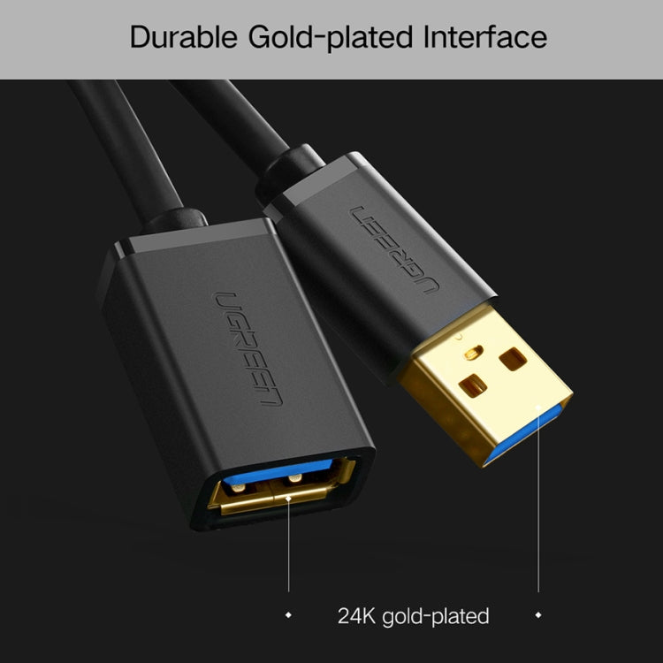 Ugreen 1m USB 3.0 Male to Female Data Sync Super Speed Transmission Extension Cord Cable - USB 3.0 by UGREEN | Online Shopping South Africa | PMC TechLife | Buy Now Pay Later Mobicred
