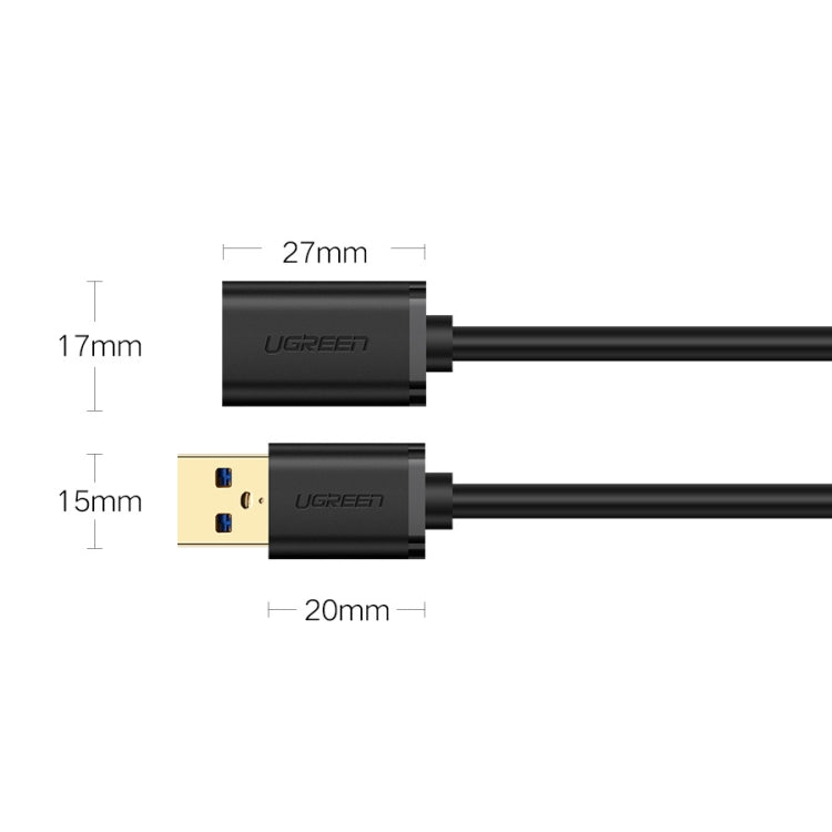 Ugreen 1m USB 3.0 Male to Female Data Sync Super Speed Transmission Extension Cord Cable - USB 3.0 by UGREEN | Online Shopping South Africa | PMC TechLife | Buy Now Pay Later Mobicred