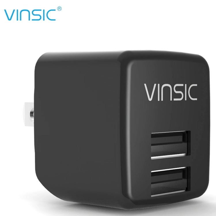 Vinsic 12W 5V 2.4A Output Dual USB Wall Charger USB Charger Adapter - USB Charger by VINSIC | Online Shopping South Africa | PMC Jewellery | Buy Now Pay Later Mobicred