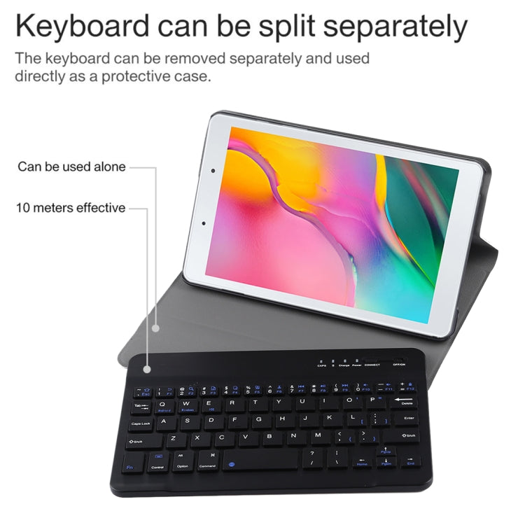 Ultra-thin Detachable Magnetic Bluetooth Keyboard Leather Tablet Case for Galaxy Tab A 8.0 2019 P200 / P205, with Holder(Black) - free shipping - PMC TechLife - Order now!