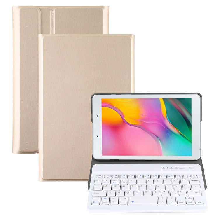 Ultra-thin Detachable Magnetic Bluetooth Keyboard Leather Tablet Case for Galaxy Tab A 8.0 2019 P200 / P205, with Holder(Gold) - Samsung Keyboard by PMC Jewellery | Online Shopping South Africa | PMC Jewellery