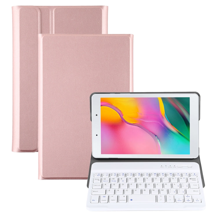 Ultra-thin Detachable Magnetic Bluetooth Keyboard Leather Tablet Case for Galaxy Tab A 8.0 2019 P200 / P205, with Holder(Rose Gold) - Samsung Keyboard by PMC Jewellery | Online Shopping South Africa | PMC Jewellery