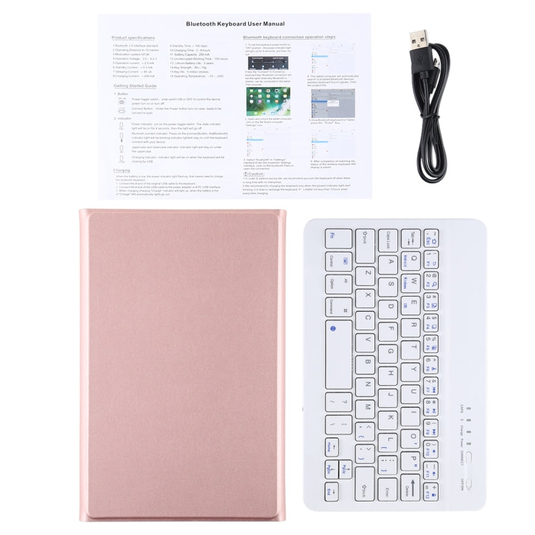 Ultra-thin Detachable Magnetic Bluetooth Keyboard Leather Tablet Case for Galaxy Tab A 8.0 2019 P200 / P205, with Holder(Rose Gold) - Samsung Keyboard by PMC TechLife | Online Shopping South Africa | PMC TechLife