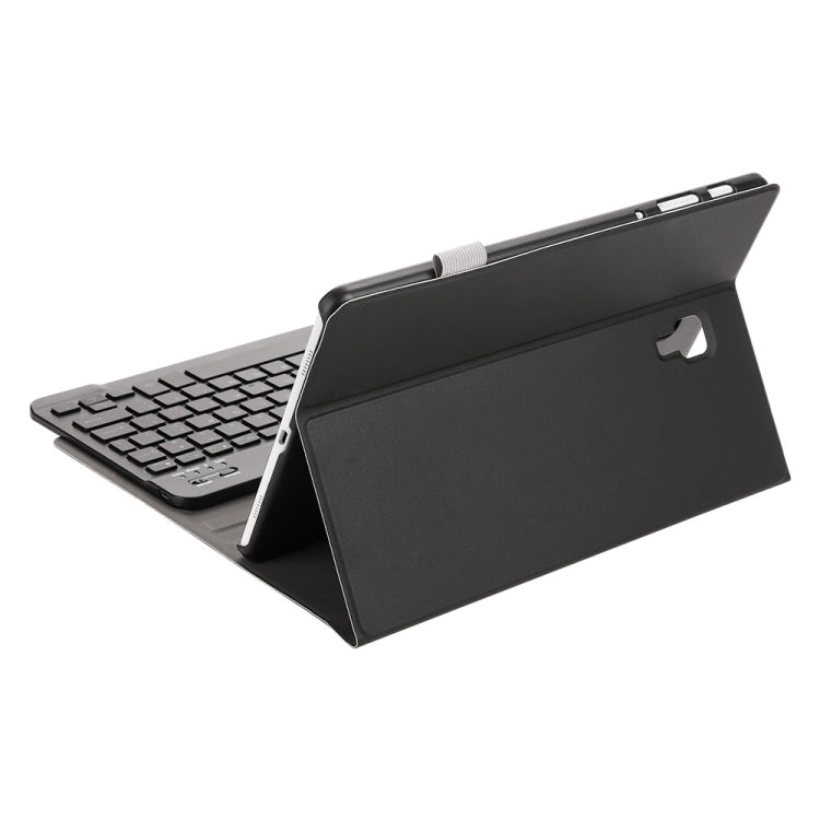 ST590S Bluetooth 3.0 Fine Wool Texture PU Leather ABS Detachable Seven-color Backlight Bluetooth Keyboard Leather Tablet Case for Samsung Galaxy Tab A 10.5 inch T590 / T595, with Pen Slot & Holder (Black) - Samsung Keyboard by PMC TechLife | Online Shopping South Africa | PMC TechLife