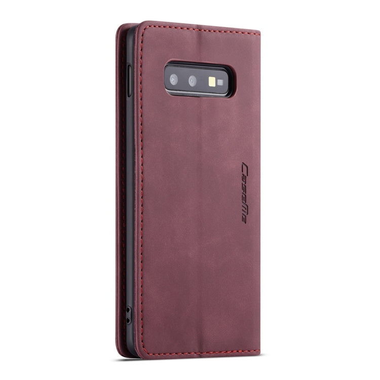 CaseMe-013 Multifunctional Retro Frosted Horizontal Flip Leather Case for Galaxy S10 E, with Card Slot & Holder & Wallet (Wine Red) - Galaxy Phone Cases by CaseMe | Online Shopping South Africa | PMC Jewellery | Buy Now Pay Later Mobicred