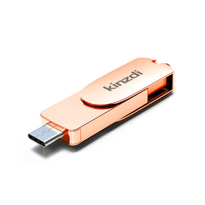 Kinzdi 64GB USB 3.0 + Type-C 3.0 Interface Metal Twister Flash Disk V11 (Rose Gold) - USB Flash Drives by Kinzdi | Online Shopping South Africa | PMC Jewellery | Buy Now Pay Later Mobicred