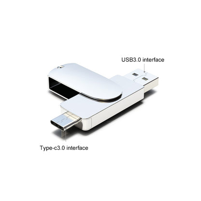 Kinzdi 64GB USB 3.0 + Type-C 3.0 Interface Metal Twister Flash Disk V11 (Silver) - USB Flash Drives by Kinzdi | Online Shopping South Africa | PMC Jewellery | Buy Now Pay Later Mobicred