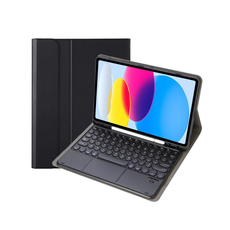 For iPad 10th Gen 10.9 2022 YA10B-A Lambskin Texture Bluetooth Touch Keyboard Leather Tablet Case with Pen Slot(Black) - Universal by PMC TechLife | Online Shopping South Africa | PMC TechLife