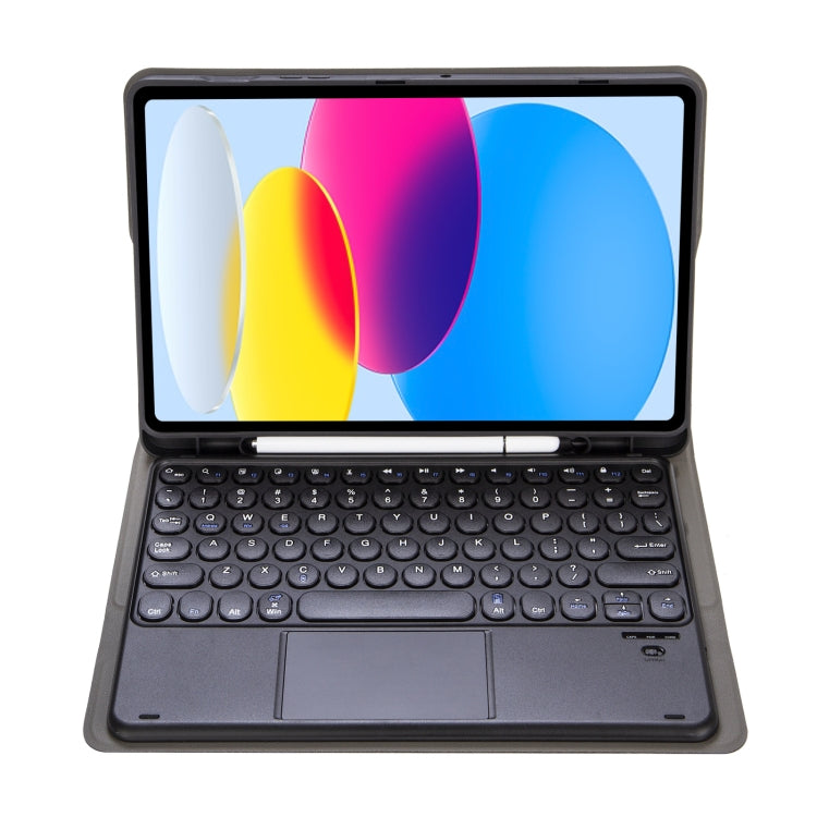 For iPad 10th Gen 10.9 2022 YA10B-A Lambskin Texture Bluetooth Touch Keyboard Leather Tablet Case with Pen Slot(Black) - Universal by PMC TechLife | Online Shopping South Africa | PMC TechLife