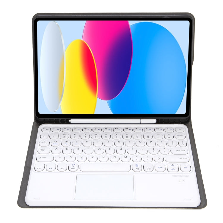 For iPad 11 2025 / 10th Gen 10.9 2022 YA10B-A Lambskin Texture Bluetooth Touch Keyboard Leather Tablet Case with Pen Slot(Rose Gold) - free shipping - PMC TechLife - Order now!