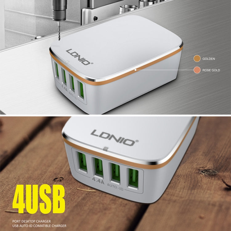 LDNIO A4404 4.4A 4 x USB Ports Smart Travel Charger, EU Plug - free shipping - PMC TechLife - Order now!