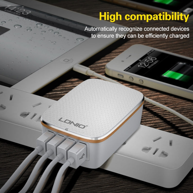 LDNIO A4404 4.4A 4 x USB Ports Smart Travel Charger, EU Plug - free shipping - PMC TechLife - Order now!