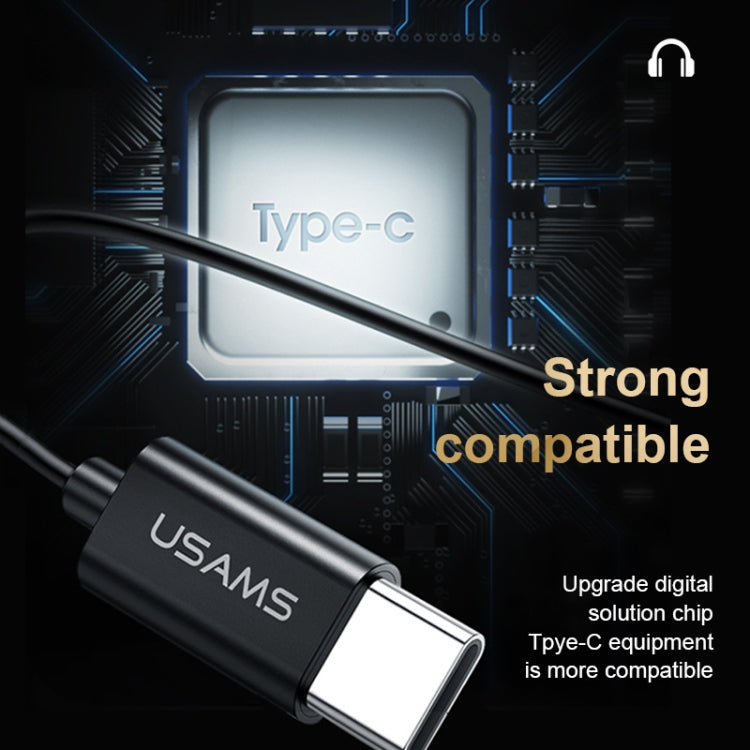 USAMS US-SJ482 EP-43 Wired In Ear USB-C / Type-C Interface Metal Digital HiFi Noise Reduction Earphones with Mic & Digital Chip, Length: 1.2m(Black) - free shipping - PMC TechLife - Order now!