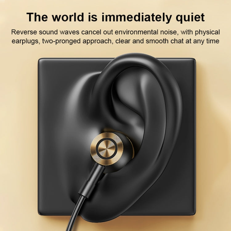 USAMS US-SJ482 EP-43 Wired In Ear USB-C / Type-C Interface Metal Digital HiFi Noise Reduction Earphones with Mic & Digital Chip, Length: 1.2m(Black) - free shipping - PMC TechLife - Order now!