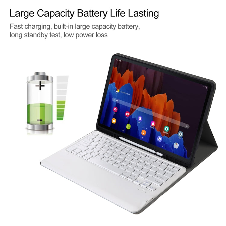A970B Detachable Bluetooth Keyboard Ultrathin Horizontal Flip Leather Tablet Case with Pen Slot for Samsung Galaxy Tab S7 FE T730 / T736 / S7+ T970 / T975 / T976(Gold) - Samsung Keyboard by PMC TechLife | Online Shopping South Africa | PMC TechLife