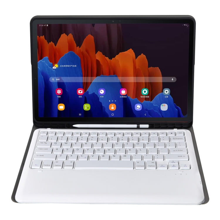 A970B Detachable Bluetooth Keyboard Ultrathin Horizontal Flip Leather Tablet Case with Pen Slot for Samsung Galaxy Tab S7 FE T730 / T736 / S7+ T970 / T975 / T976(Rose Gold) - Samsung Keyboard by PMC TechLife | Online Shopping South Africa | PMC TechLife