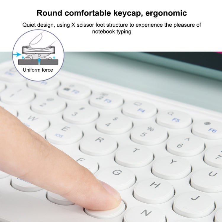 250C 10 inch Universal Tablet Round Keycap Wireless Bluetooth Keyboard with Touch Panel (Black) - Universal Keyboard by PMC TechLife | Online Shopping South Africa | PMC TechLife